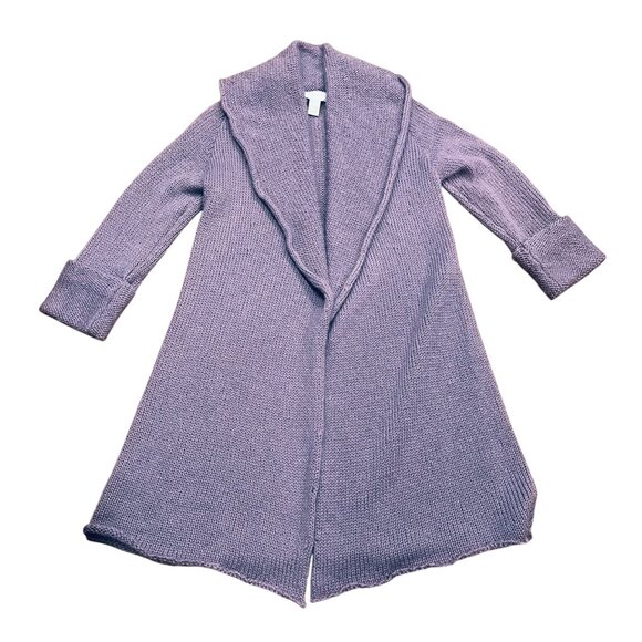 Soft Surroundings Telluride Mohair Wool Long Cardigan, Purple, XS - Picture 8 of 8